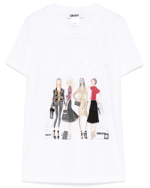 DKNY White City-Print T-Shirt