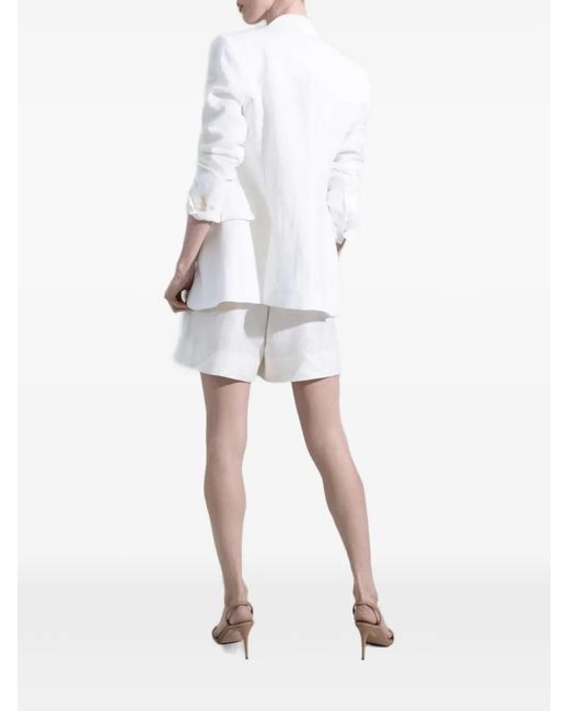 Eleventy White Single-Breasted Two-Button Blazer