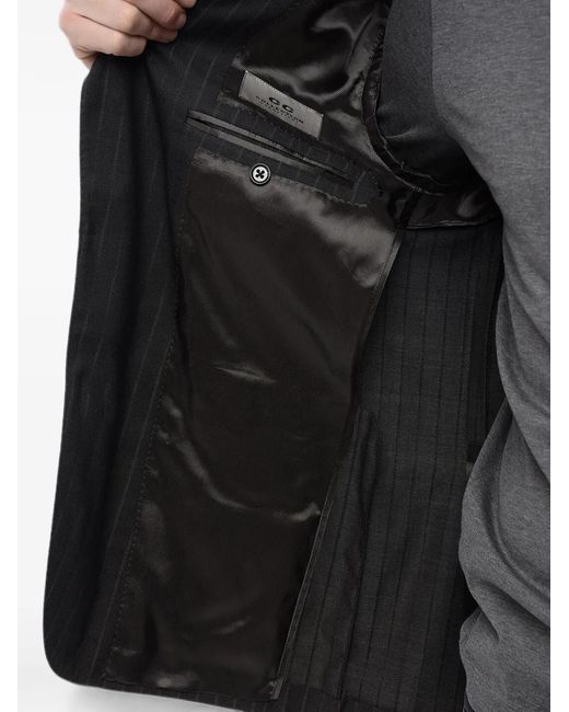 Corneliani Black Striped Single-Breasted Jacket for men