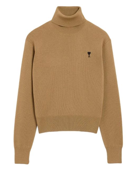 Maglione A Collo Alto Ami De Coeur di AMI in Natural da Uomo