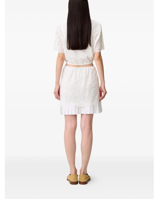 Claudie Pierlot White Short Lace Skirt