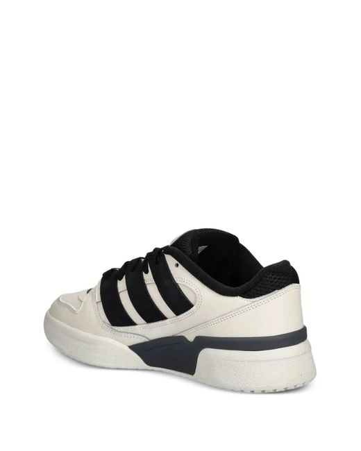 Adidas Black Three-Stripes Leather Trainers for men