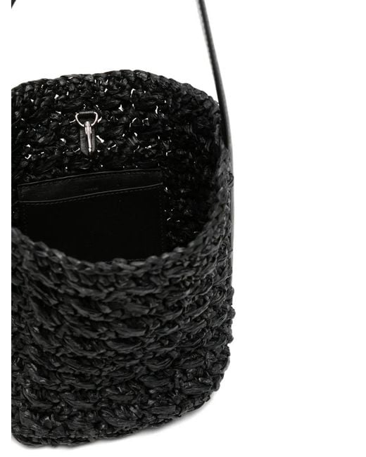 Totême Black Small Belt-Strap Tote Bag