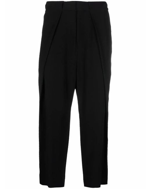 Balmain Black Side Folded Crepe Pants for men
