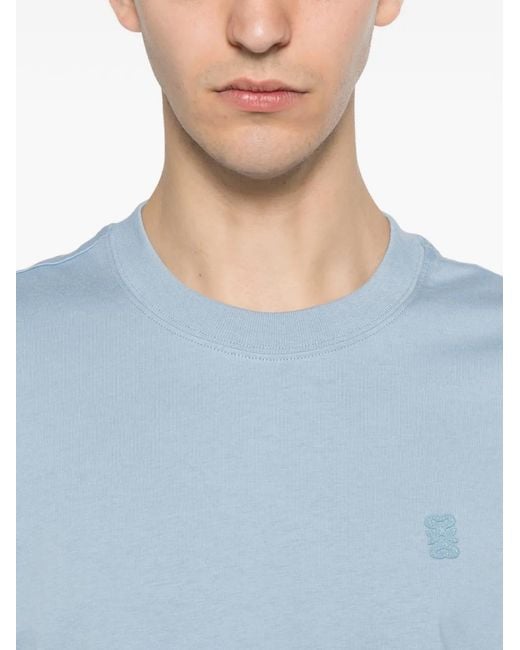 Sandro Blue Logo-Patch T-Shirt for men