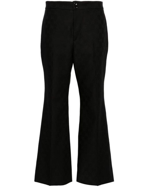 Pantalones rectos con motivo GG Gucci de color Black