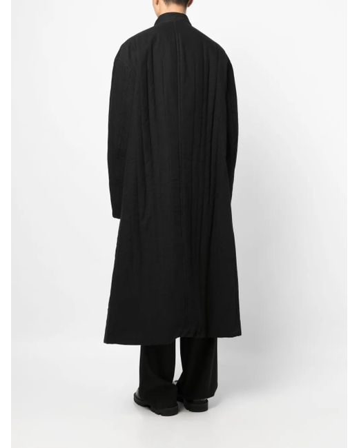 Yohji Yamamoto Black Single-Breasted Drop-Shoulder Coat for men