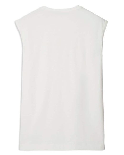 Burberry White Crystal-embellished Cotton Vest for men