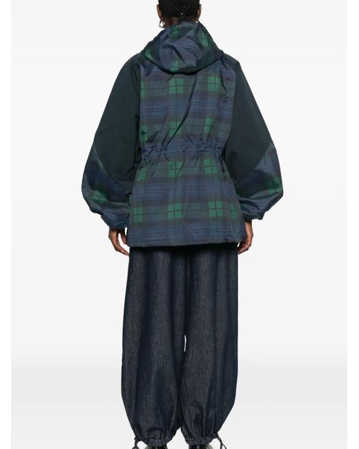 Damson Madder Blue Liu Tartan Hooded Raincoat