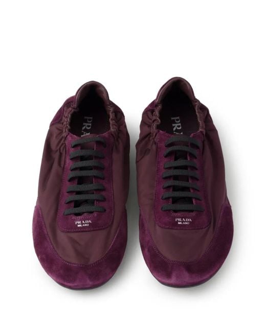 Prada Purple Collapse Re-Nylon Suede Sneakers