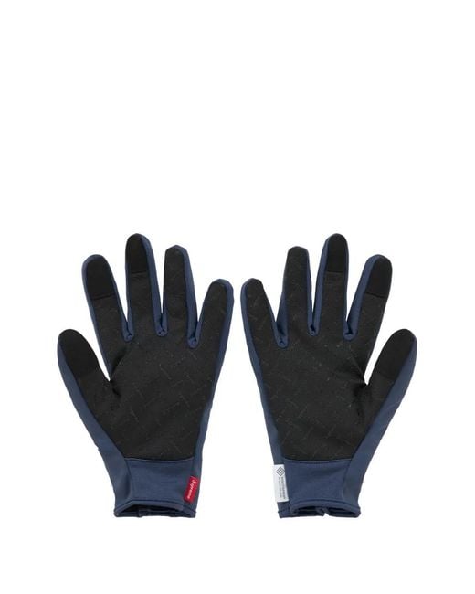 Supreme Blue Windstopper Zip Gloves for men