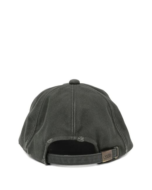 KAMIYA Black Upside-Down Distressed Cap for men