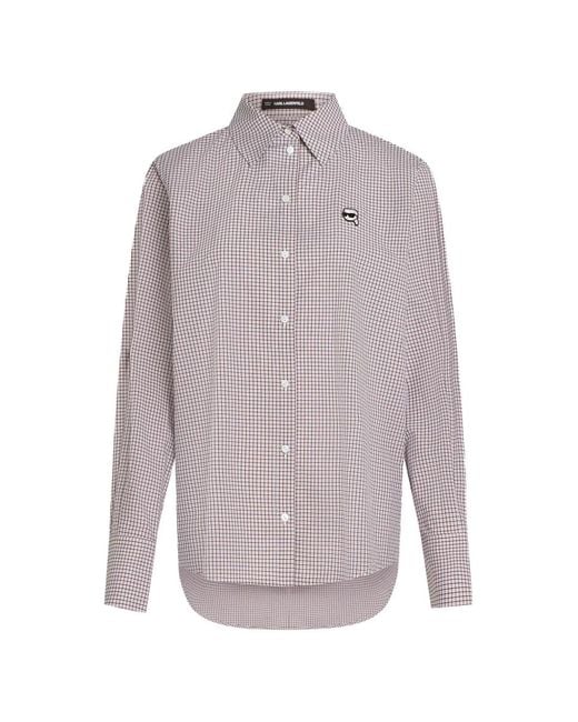 Karl Lagerfeld Purple Ikon Checked Shirt