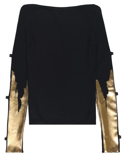 Tom Ford Black Long-Sleeve Cut-Out Knitted Top