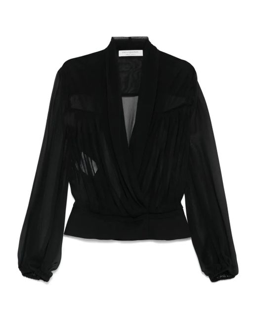 Philosophy Di Lorenzo Serafini Black Bluse Mit Falten