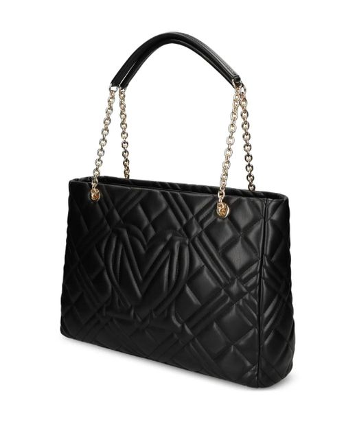 Bolso de hombro acolchado Love Moschino de color Black