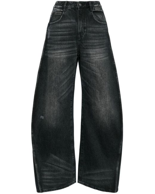 JNBY Blue Side-stripe Wide-leg Jeans