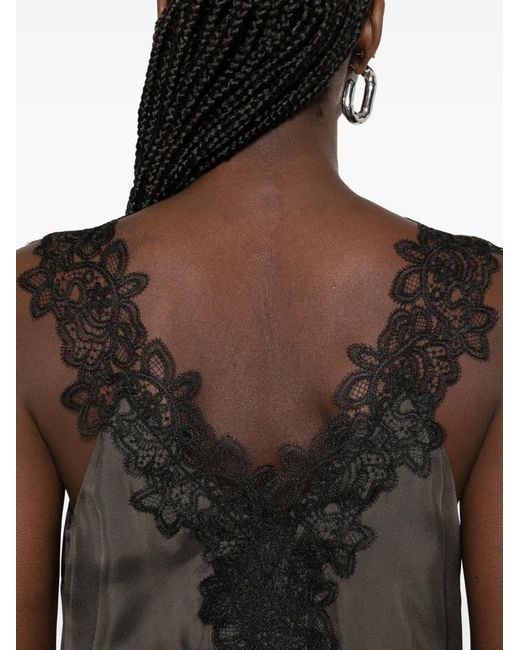 Rohe Brown V-Neck Silk Maxi Dress