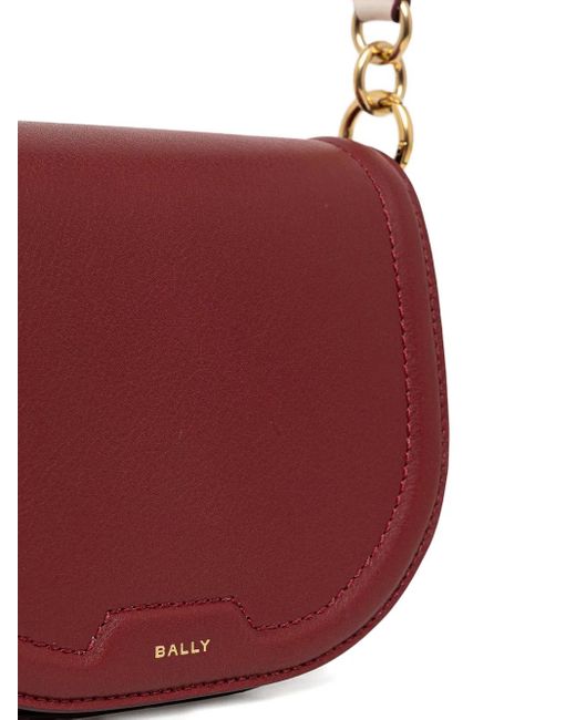 Bally Purple Code Flap Leather Cross Body Bag