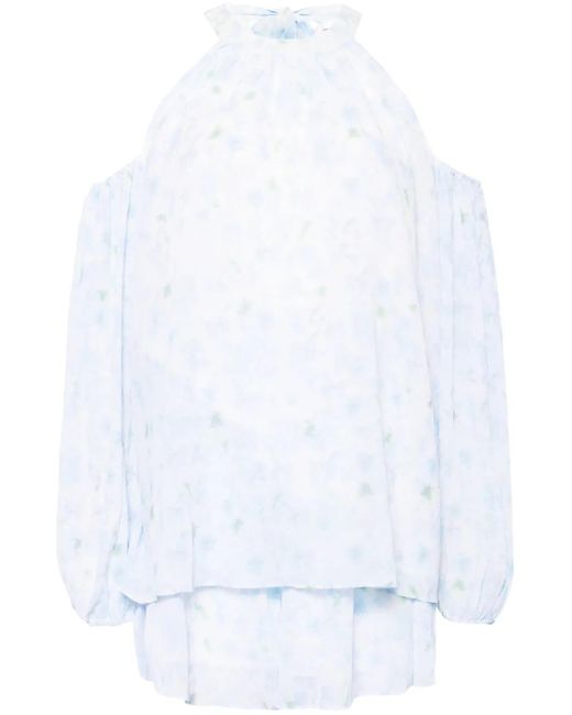 Set Top E Shorts A Fiori di B+ AB in White