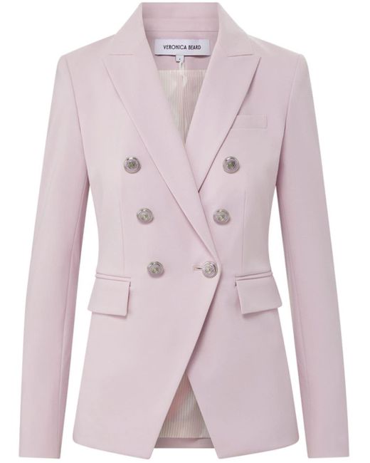 Veronica Beard Pink Miller Double-breasted Dickey Jacket