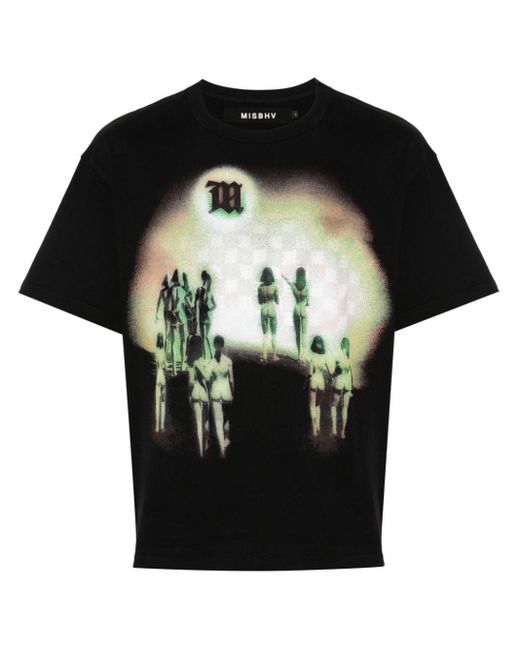 M I S B H V Sunrise T-Shirt im Vintage-Look in Black für Herren