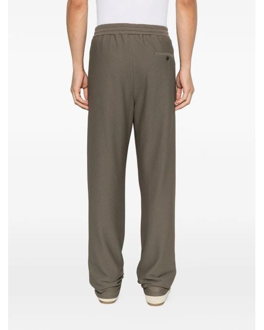Giorgio Armani Gray Textured Elasticated-Waist Trousers for men