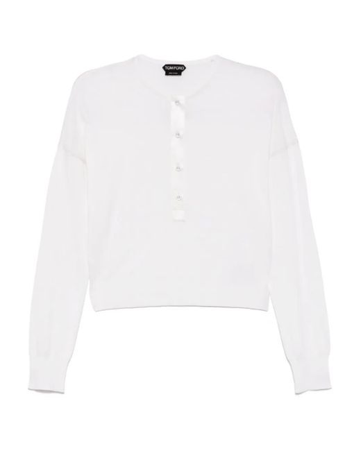 Tom Ford White Drop-Shoulder Tops