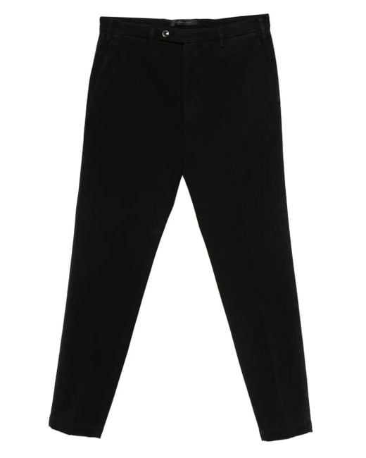 Michael Coal Black Belt-Loops Trousers for men