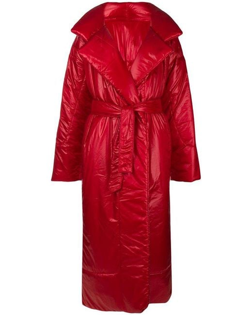 Norma Kamali Red Long Sleeping Bag Coat