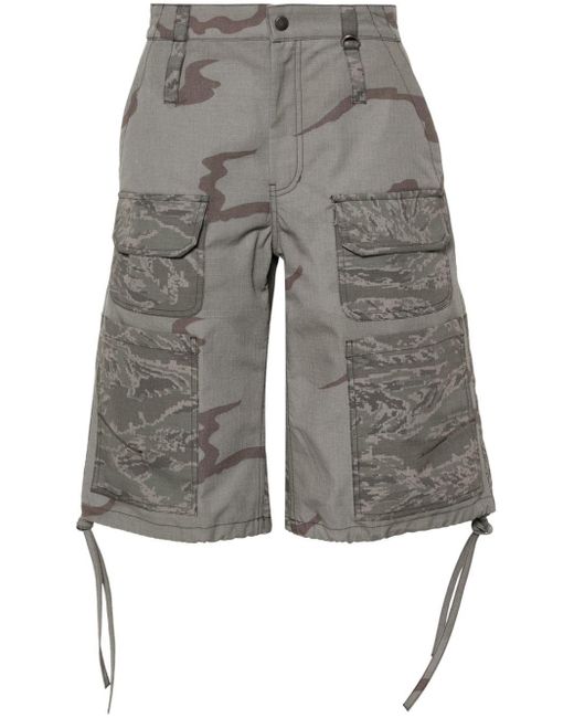 MARINE SERRE Gray Shorts mit Camouflage-Print