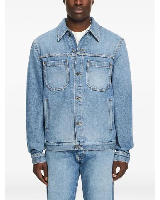 Off-White c/o Virgil Abloh Blue Half Arrow Denim Skate Jacket for men