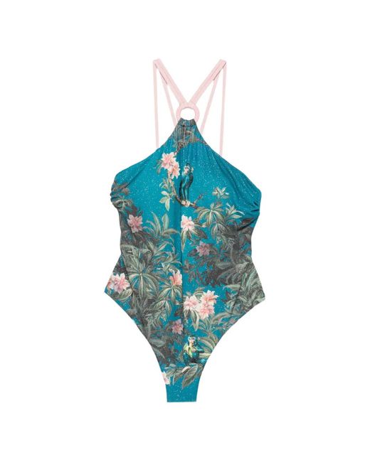 Mazzei Blue Monkey-Print Swimsuit