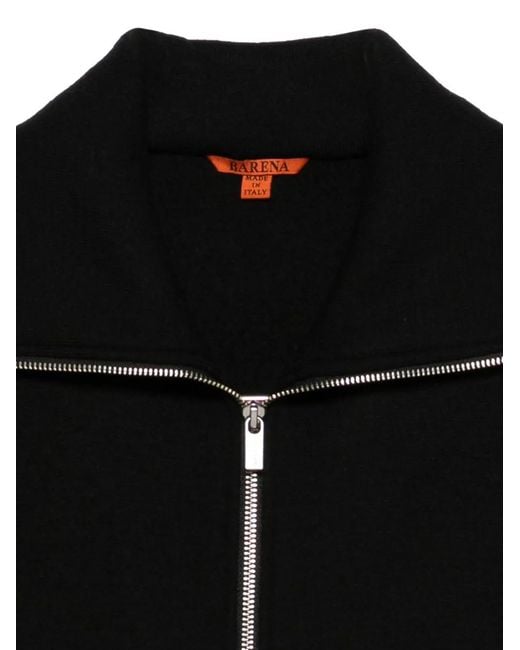 Barena Black Zip-Front High-Neck Jacket for men