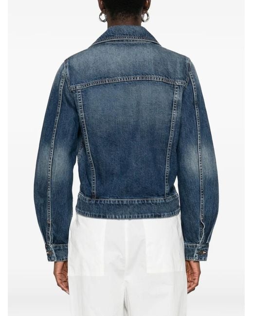 Nili Lotan Blue Patch-Pocket Denim Jacket