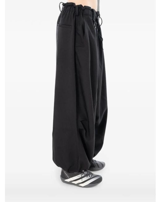 Y-3 Blue Pantalon Cargo À Logo Imprimé Et Lien De Resserrage