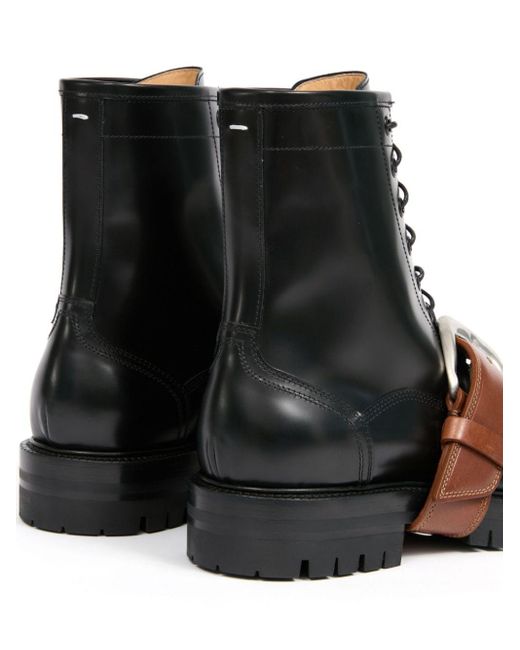 Maison Margiela Black Tabi Split-Toe Leather Boots