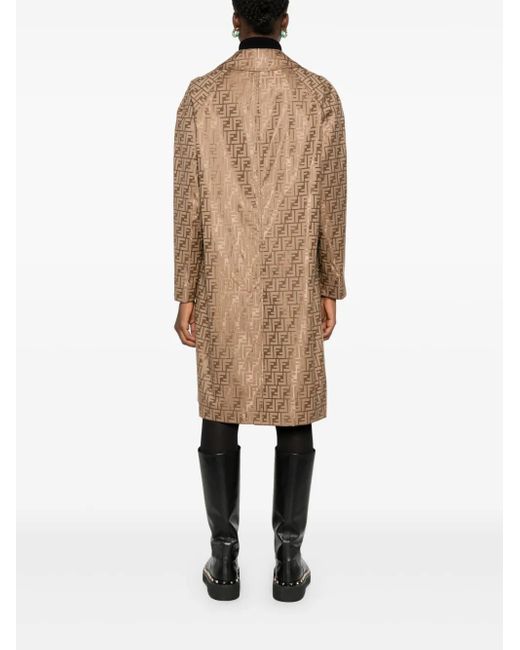 Fendi Natural Ff-Printed Coat