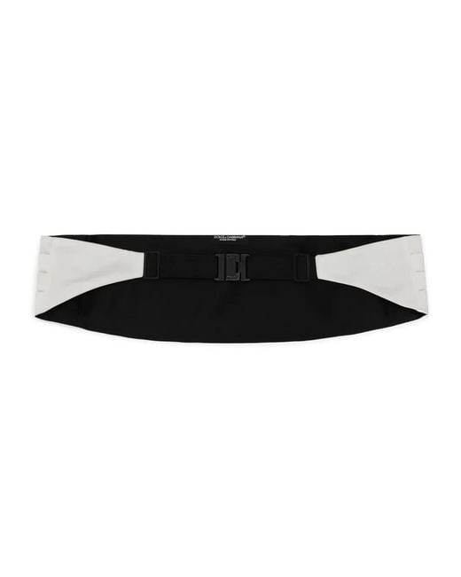 Dolce & Gabbana White Pleated Silk Cummerbund for men