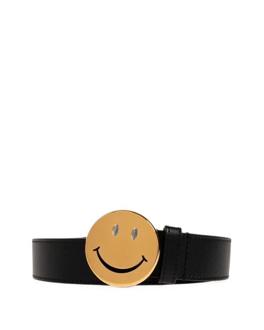 Moschino White X Smiley Leather Belt for men