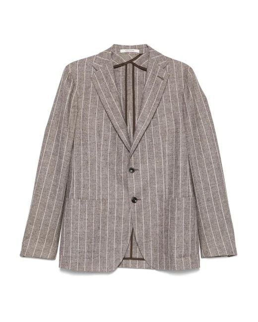 Tagliatore Gray Pinstriped Blazer for men