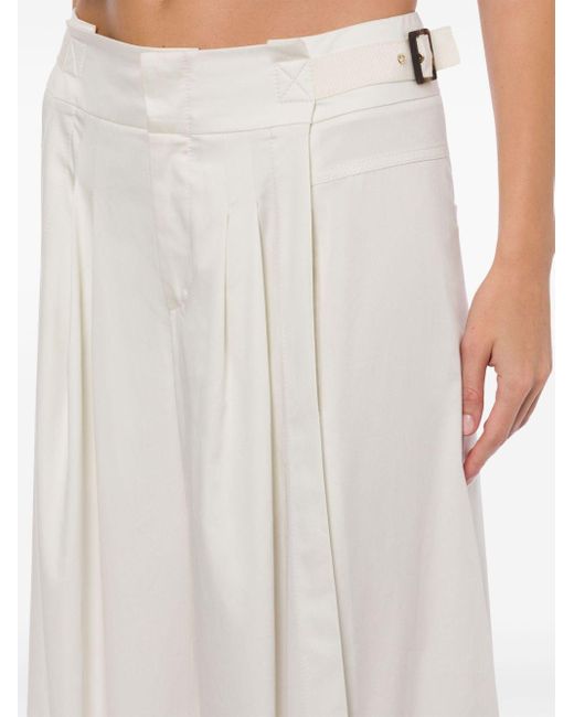 Alberta Ferretti White Wide-leg Cotton Trousers