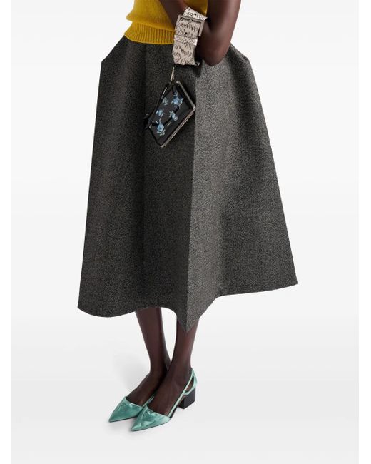 【プラダ・PRADA】Mouline maxi-skirt Black Mouliné Maxi-skirt | PRADA