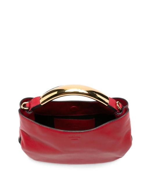 Moschino Red Metal-Handle Tote Bag