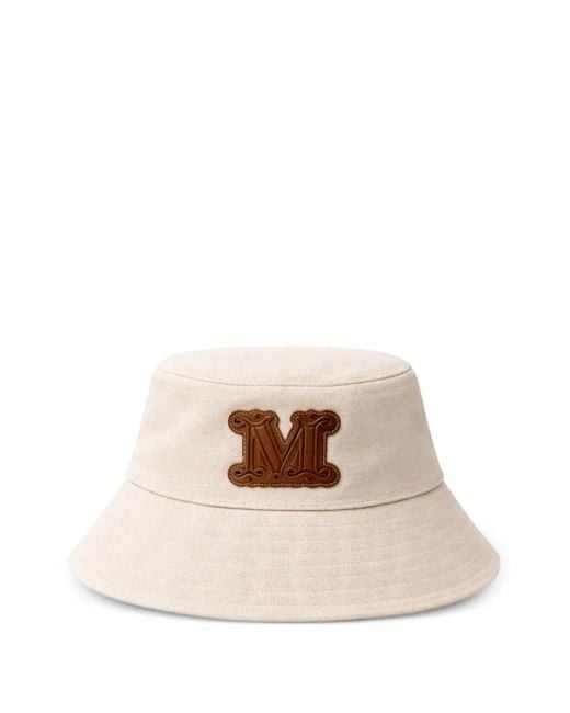 Max Mara Natural Logo-Appliqué Bucket Hat