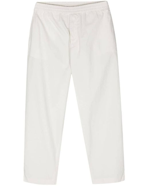 Officine Generale White Elasticated-waist Tapered Trousers for men