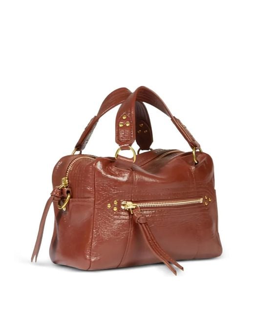 Jérôme Dreyfuss Brown Mini Lucky Zip Bowling Tote Bag