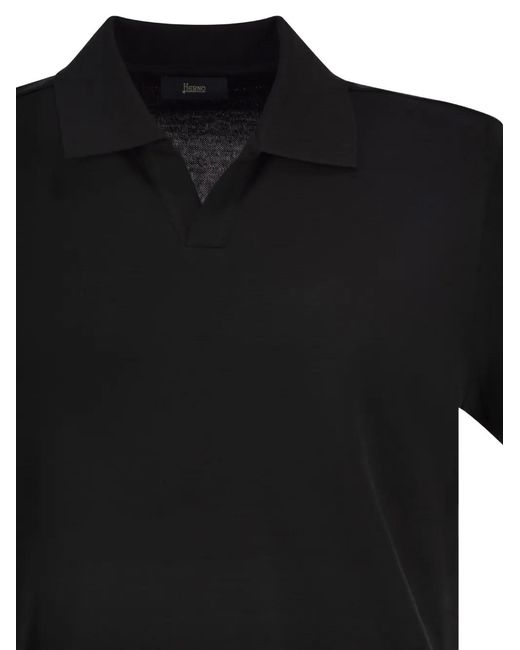 Herno Black Classic Refined Polo Shirt for men