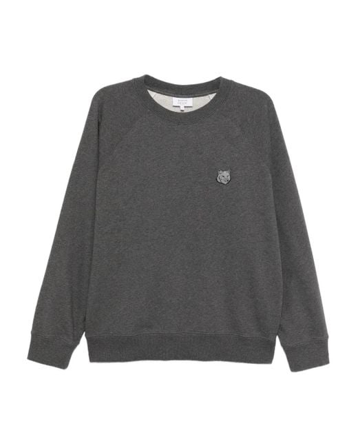 Felpa Con Applicazione di Maison Kitsuné in Gray da Uomo