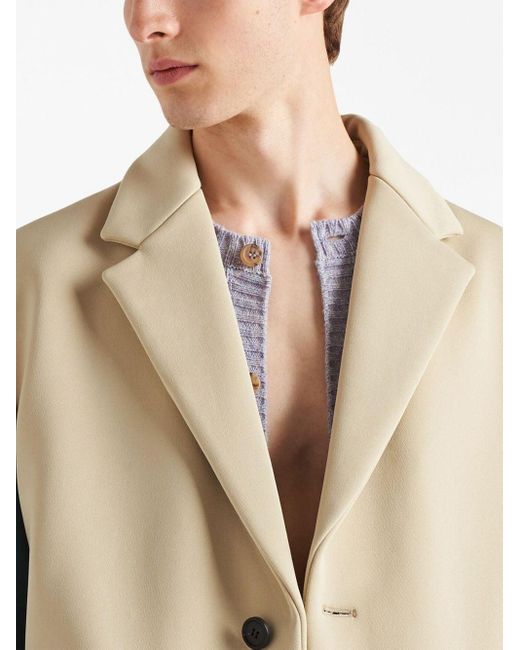 Prada Natural Single-breasted Coat for men